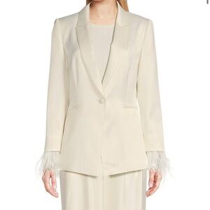 Feather white blazer